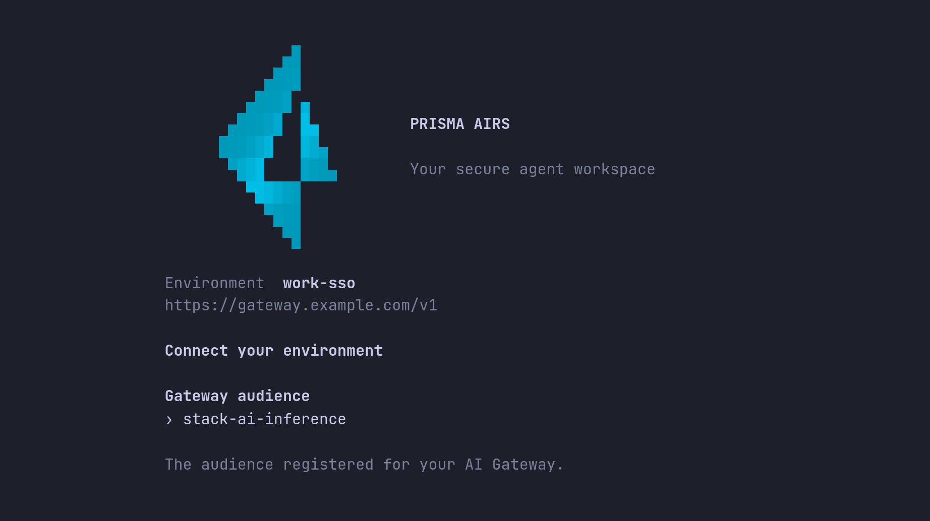 The Gateway audience screen with stack-ai-inference entered.